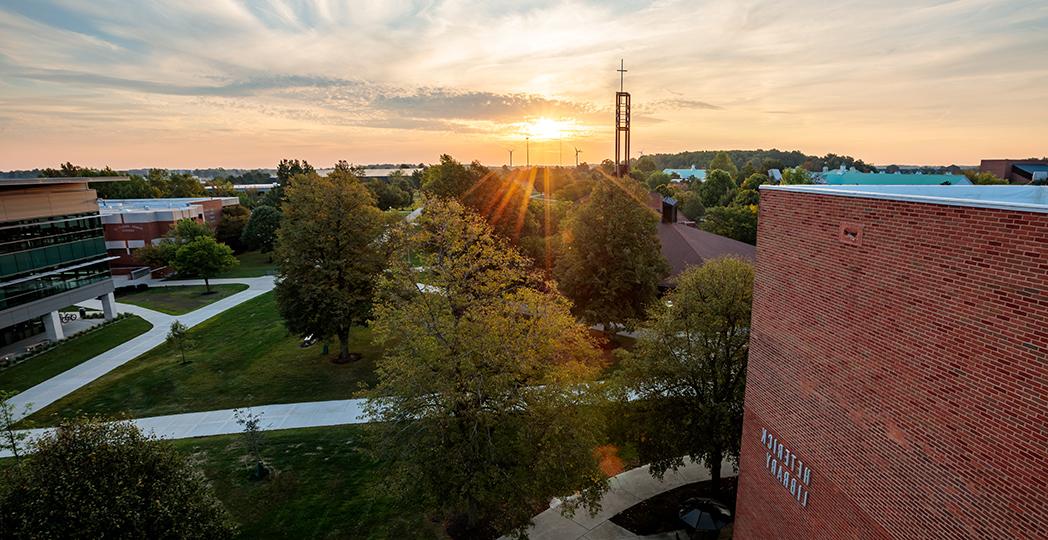 Sunset on the campus of Ohio Northern University